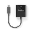 Premium Active 4K USB-C / DisplayPort Portsaver Adapter, schwarz