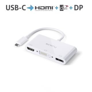 Premium Active 4K USB-C / Multiformat Display Portsaver Adapter, weiß