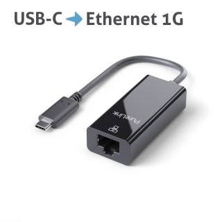 Premium Active 1G USB-C / Ethernet Portsaver Adapter, schwarz