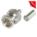 DAMAR & HAGEN BNC Crimp-Kabelstecker, gerade, nickelfarben