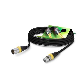 Mikrofonkabel SC-Carbokab 225, 2 x 0.25 mm² | XLR / XLR, NEUTRIK® | 1,00m | schwarz | gelb