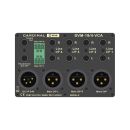 CARDINAL DVM ¼ -19“-Stereo-Mixer-Modul, IN: 4 x Stereo-IN via 4 x 2 x Stereo-Klinke 6,3 mm (Back)/1 x Control-Port f. Display via 3-pol Mini-XLR (Front)/1 x Stereo-IN via 3-pol 3,5 mm TRS-Klinke (Front)/1 x VCA-Port f. Fußschweller via TRS-Klinke 6,3 mm (