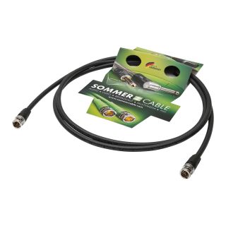 Video-Patchkabel HD-SDI (HDTV) SC-Vector PLUS 1.2/4.8 DZ, 1  x  0.88 mm² | BNC / BNC, NEUTRIK® | 10,00m | schwarz | gelb