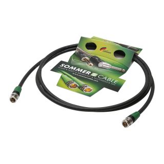 Video-Patchkabel HD-SDI (HDTV) SC-Vector PLUS 1.2/4.8 DZ, 1  x  0.88 mm² | BNC / BNC, NEUTRIK® | 20,00m | schwarz | grün