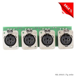 SOMMER CABLE Splitter-Modul 4 x XLR D-Serie female mit 1:1 Übertrager, 3-pol , Metall-, Steck-Federklemmen 6-fach / Kanal-, versilberte(r) Kontakt(e), nickelfarben, für BB-Serie 19", PlugMama, THE BOXX