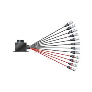 Multicore-Kabel mit Rund LK-Verbinder -> Spleiss ; getrennte Masseführung | 08/04 | getrennte Masse/ISOPOD | LK Aufbau male | NEUTRIK XLR+ConvertCon | 1,20m