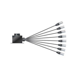 Multicore-Kabel mit Rund LK-Verbinder -> Spleiss ; getrennte Masseführung | 08/00 | getrennte Masse/ISOPOD | LK Aufbau male | NEUTRIK XLR+ConvertCon | 1,20m