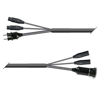 AES / EBU, DMX & Power Looms | 2x XLR 3-pol female NEUTRIK | Schuko-Stecker | 2x XLR 3-pol male NEUTRIK | Schuko-Buchse | Monolith 1,5mm² | 10,00m