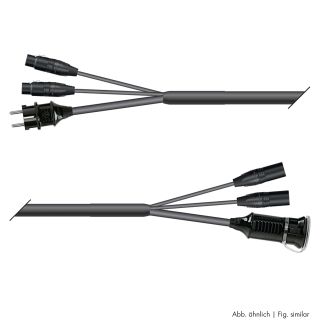 AES / EBU, DMX & Power Looms | 2x XLR 5-pol female NEUTRIK | Schuko-Stecker | 2x XLR 5-pol male NEUTRIK | Schuko-Buchse | Monolith 1,5mm² | 25,00m