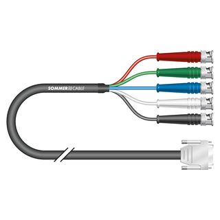 Monitorkabel Transit Mini Flex, 5  x  0,08 mm² | HD-SUB-D / BNC, HICON | 0,75m