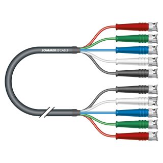 Monitorkabel Transit Mini Flex, 5  x  0,08 mm² | BNC / BNC, HICON | 0,50m