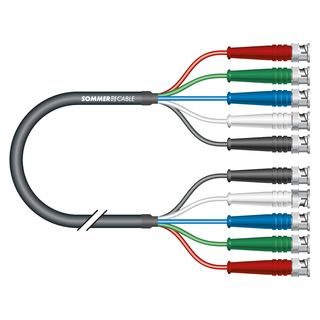 Monitorkabel Transit Mini Flex, 5  x  0,08 mm² | BNC / BNC, HICON | 5,00m