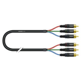 YUV-Kabel Transit Mini Flex, 3  x  0,08 mm² | Cinch / Cinch, HICON | 2,50m