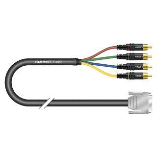 VGA-Kabel Transit Mini Flex, 5  x  0,08 mm² | Sub-D / Cinch, HICON | 2,50m