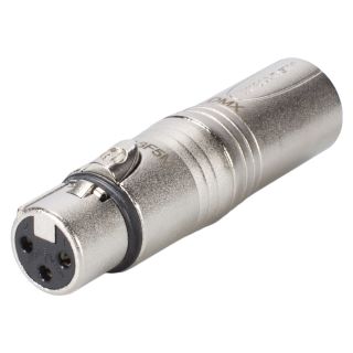 NEUTRIK®  Adapter | XLR 3-pol female/XLR 5-pol male gerade, silbergrau