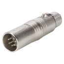 NEUTRIK®  Adapter | XLR 3-pol female/XLR 5-pol male gerade, silbergrau