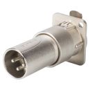 NEUTRIK®  Adapter | XLR 3-pol male/XLR 3-pol female Type D, silbergrau