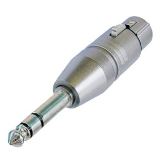 NEUTRIK®  Adapter | Klinke male 6,3 mm stereo/XLR 3-pol female gerade, silbergrau