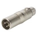 NEUTRIK®  Adapter | XLR 3-pol male/XLR 5-pol female gerade, silbergrau