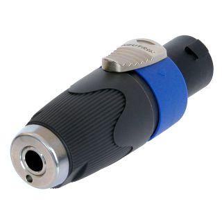 NEUTRIK®  Adapter | speakON® male 4-pol/Klinke female mono gerade, schwarz