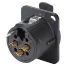 NEUTRIK® XLR, 3-pol , Metall-, Löttechnik-Einbaubuchse, vergoldete(r) Kontakt(e), Type D, schwarz verchromt