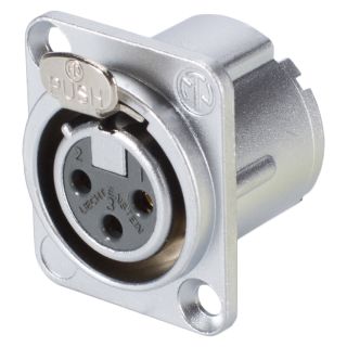 NEUTRIK® XLR, 3-pol , Metall-, Löttechnik-Einbaubuchse, vergoldete(r) Kontakt(e), Type D, Velvet Chrome