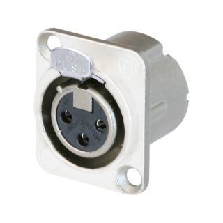 NEUTRIK® XLR, 3-pol , Metall-, Löttechnik-Einbaubuchse, versilberte(r) Kontakt(e), Type D, weiß