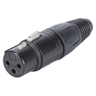 NEUTRIK® XLR, 3-pol , Metall-, Löttechnik-Kabelbuchse, versilberte(r) Kontakt(e), gerade, schwarz verchromt