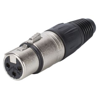 NEUTRIK® XLR, 3-pol , Metall-, Löttechnik-Kabelbuchse, versilberte(r) Kontakt(e), gerade, nickelfarben