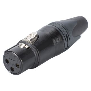 NEUTRIK® XLR, 3-pol , Metall-, Löttechnik-Kabelbuchse, versilberte(r) Kontakt(e), gerade, schwarz verchromt