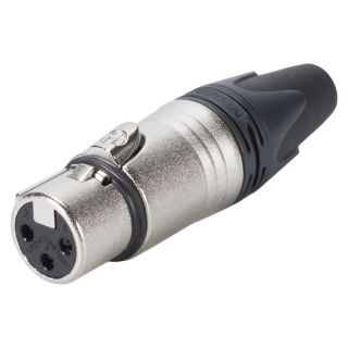 NEUTRIK® XLR, 3-pol , Metall-, Löttechnik-Kabelbuchse, versilberte(r) Kontakt(e), gerade, nickelfarben