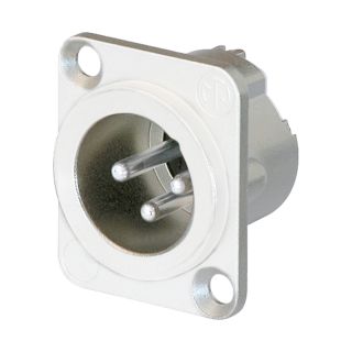 NEUTRIK® XLR, 3-pol , Metall-, Löttechnik-Einbaustecker, versilberte(r) Kontakt(e), Type D, weiß