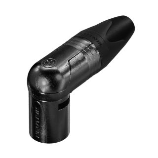 NEUTRIK® XLR, 3-pol , Metall-, Löttechnik-Kabelstecker, vergoldete(r) Kontakt(e), abgewinkelt, schwarz verchromt