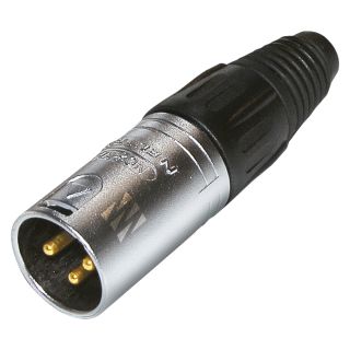 NEUTRIK® XLR, 3-pol , Velvet-Chrom-Gehäuse-, Löttechnik-Kabelstecker, hartvergoldete(r) Kontakt(e), gerade, Velvet Chrome