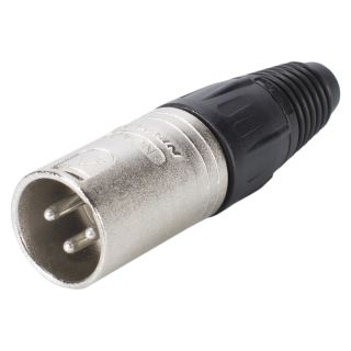 NEUTRIK® XLR, 3-pol , Metall-, Löttechnik-Kabelstecker, versilberte(r) Kontakt(e), gerade, nickelfarben