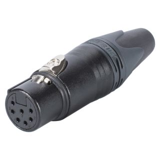 NEUTRIK® XLR, 7-pol , Metall-, Löttechnik-Kabelbuchse, versilberte(r) Kontakt(e), gerade, schwarz verchromt