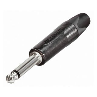 NEUTRIK® Klinke (6,3mm)  2-pol Metall-Löttechnik-Stecker, Pin versilbert, gerade, schwarz verchromt