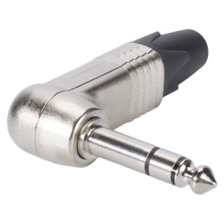 NEUTRIK® Klinke (6,3mm)  3-pol Metall-Löttechnik-Stecker, Pin vernickelt, abgewinkelt, nickelfarben