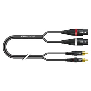 Y-Patch / Adapterkabel SC-Onyx, 1  x  0.25 mm² | XLR / Cinch, NEUTRIK® | 0,50m | schwarz