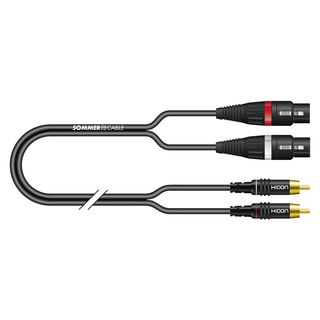 Y-Patch / Adapterkabel SC-Onyx, 1  x  0.25 mm² | XLR / Cinch, NEUTRIK® | 1,00m | schwarz