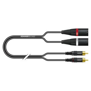 Y-Patch / Adapterkabel SC-Onyx, 1  x  0.25 mm² | XLR / Cinch, NEUTRIK® | 0,50m | schwarz