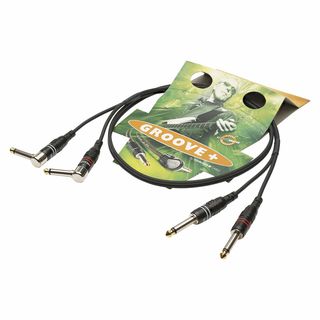 Stereo-Keyboardkabel SC-Onyx, 1  x  0,25 mm² | Klinke / Klinke 90°, HICON | 1,00m | schwarz