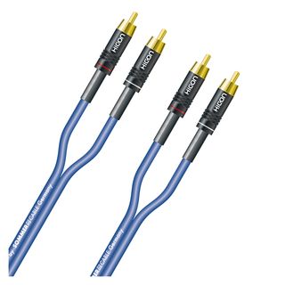 RCA-Cinch-Patchkabel, unsymmetrisch SC-Onyx, 1  x  0,25 mm² | RCA-Cinch / RCA-Cinch, HICON | 0,50m | blau