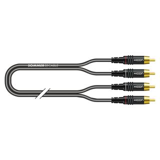 RCA-Cinch-Patchkabel, unsymmetrisch SC-Onyx, 1  x  0,25 mm² | RCA-Cinch / RCA-Cinch, HICON | 0,50m | schwarz