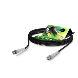 HF-Kabel RG-Classic 50 Ohm, 1  x  0,48 mm² | BNC / BNC, HICON | 0,25m | schwarz | weiß