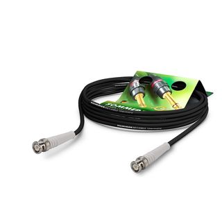 Video-RG / HF-Kabel RG-Classic 75 O, 1  x  0,28 mm | BNC / BNC, HICON | 10,00m | schwarz | wei