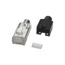 HIROSE RJ45 CAT.5e, 8-pol , Kunststoff-, Crimp-Kabelstecker, vergoldete(r) Kontakt(e), gerade | schwarz