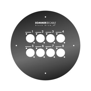 Sommer cable Frontblech mit 8 D-Bohrungen (XLR usw.) für GT310, HT und SK-Modelle, anthrazit RAL7016