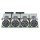 Splitter-Modul 4 x XLR B-Serie female, 3-pol , 1 HE, 3 BE, Metall-, Flachstecker 3 x 14-pol-, versilberte(r) Kontakt(e), nickelfarben, für SYS-Gehäuseserien