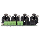 Steckverbinder-Modul 4 x XLR A-Serie female, 3-pol , 1 HE, 3 BE, Kunststoff-, 12 Aufzugklemmen, Flachstecker 14-pol-, versilberte(r) Kontakt(e), schwarz, für SYS-Gehäuseserien